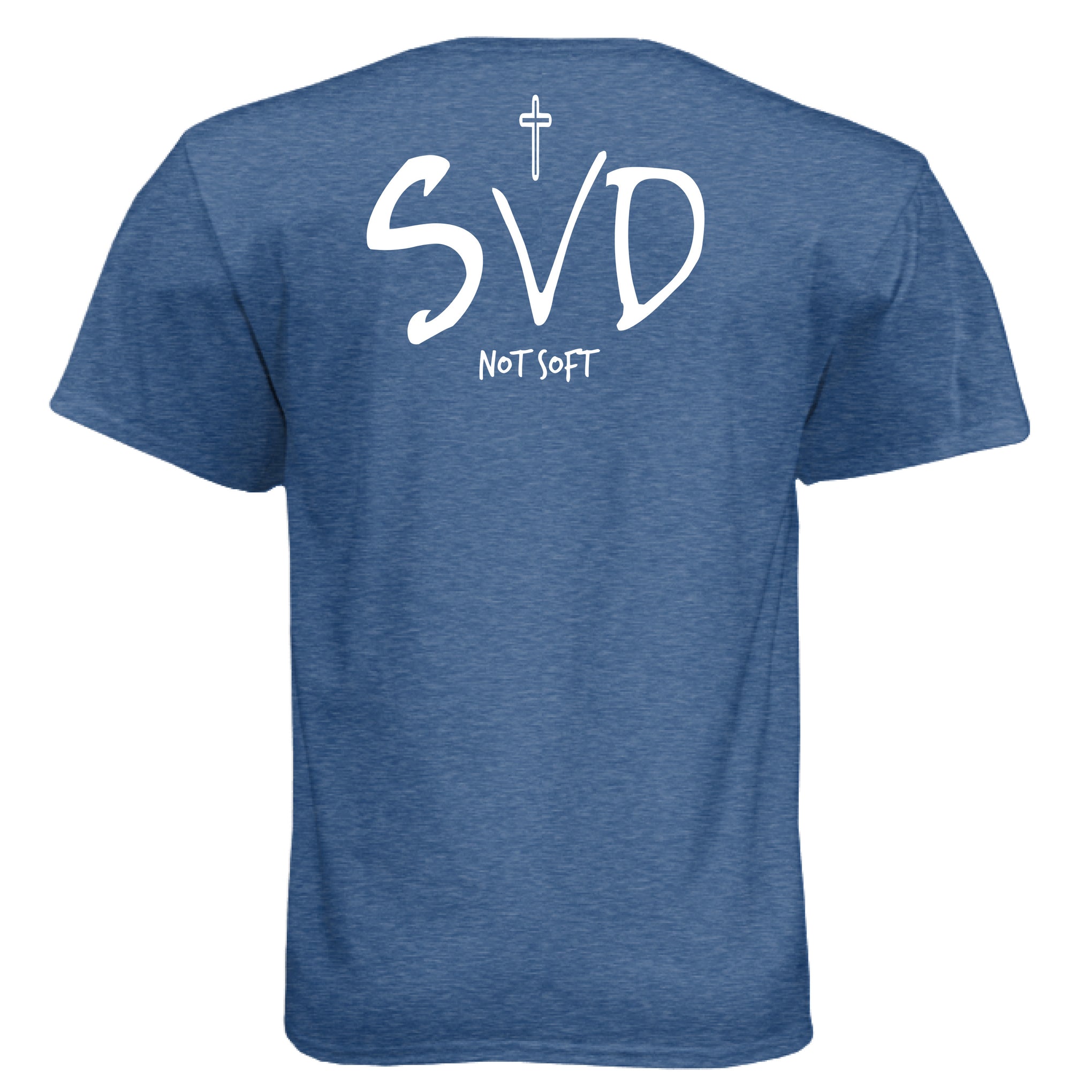 VINTAGE ROYAL - SVD - Saved Not Soft Men’s Triblend Tee in black, representing strength in faith and bold masculinity.